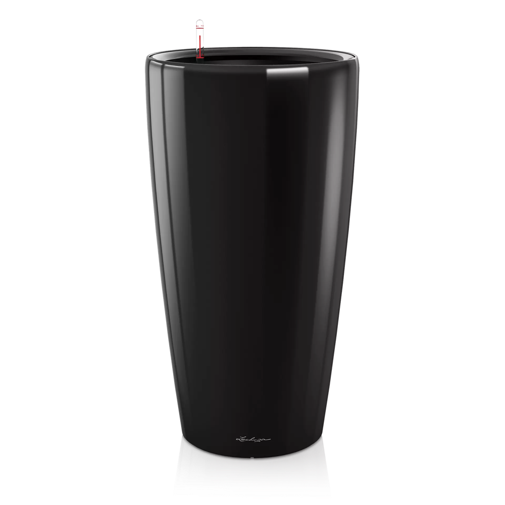 LECHUZA SELF WATERING RONDO PREMIUM 40 BLACK PLANTER